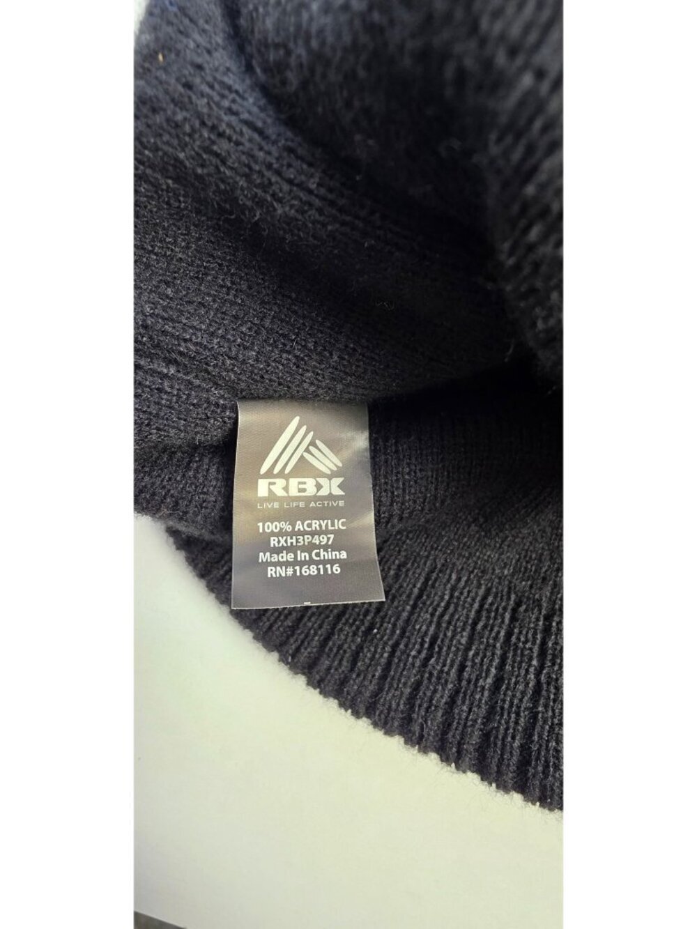 RBX Black Unisex Winter Hat, One Size - Picture 5 of 5